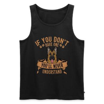 Legendary German Shepherd Retro Vintage - Men's Premium Organic Tank Top - black - Front - Michal (187cm)