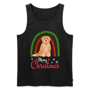 Doux Terrier Tibétain Noël - Débardeur bio Premium Homme - noir - Devant - Michal (187cm)