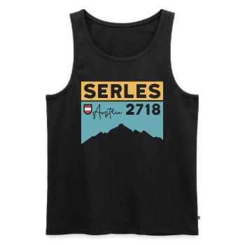 Serles Hike Innsbruck High Altar of Tyrol - Men's Premium Organic Tank Top - black - Front - AI Model Male 178 light (178cm)