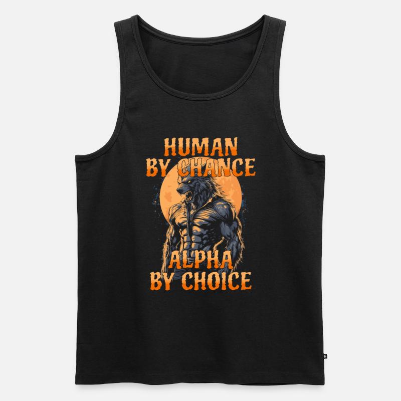 Werwolf Alpha Wolf Meme - Männer Premium Bio Tank Top - Schwarz