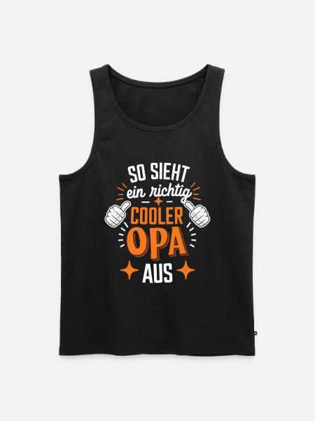 Spruch Bester Opa Großvater - Männer Premium Bio Tank Top - Schwarz