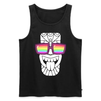 Sunglasses with rainbow flag - Men's Premium Organic Tank Top - black - Front - AI Model Male 178 light (178cm)