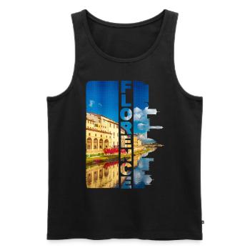 Florenz Italien Stadt Skyline Schrift Urlaub Liebe - Männer Premium Bio Tank Top - Schwarz - Vorne - Michal (187cm)