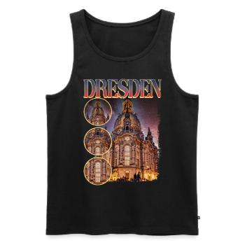 Dresde Allemagne Ville Skyline Accueil Amour - Débardeur bio Premium Homme - noir - Devant - AI Model Male 178 light (178cm)
