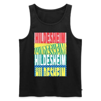 Hildesheim Allemagne City Font Skyline - Débardeur bio Premium Homme - noir - Devant - AI Model Male 178 light (178cm)