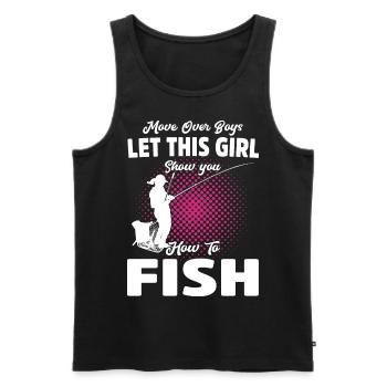 Pêcheur Drôle pêche Pêche à la mouche Poisson - Débardeur bio Premium Homme - noir - Devant - Michal (187cm)