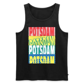 Potsdam Deutschland Stadt Schrift Skyline - Männer Premium Bio Tank Top - Schwarz - Vorne - AI Model Male 178 light (178cm)