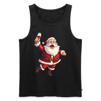 Santa Claus Alcohol Beer Mulled Wine Liquor Cheers - Men's Premium Organic Tank Top - black - Front - Michal (187cm)