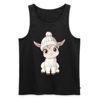 Llama Cute Cute Baby Kids Animal Alpaca Cartoon - Men's Premium Organic Tank Top - black - Front - Michal (187cm)