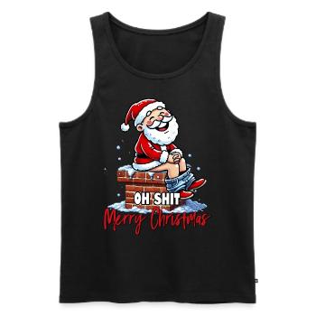 oh merde Joyeux Noël je déteste Noël moche - Débardeur bio Premium Homme - noir - Devant - Michal (187cm)