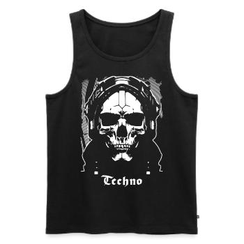 Techno - Men's Premium Organic Tank Top - black - Front - Michal (187cm)