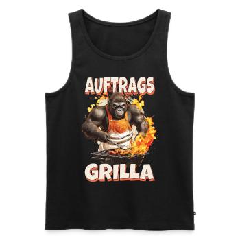 Grillen Grilla Griller Gorilla BBQ Spruch Lustig - Männer Premium Bio Tank Top - Schwarz - Vorne - Michal (187cm)