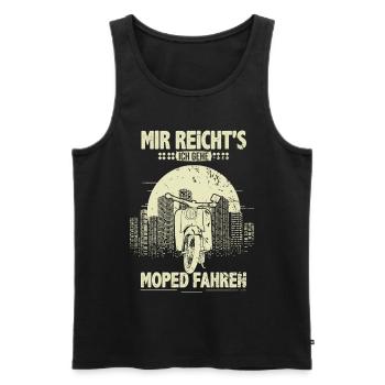 Ostalgie Schwalbe Simson Suhl - mir reichts - Männer Premium Bio Tank Top - Schwarz - Vorne - Michal (187cm)