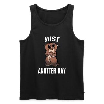 Otter Just Anotter Day Wortwitz Lustiges Spruch - Männer Premium Bio Tank Top - Schwarz - Vorne - Michal (187cm)