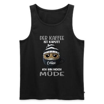 Eule Der Kaffee Ist Kaputt Kaffeeliebhaber Kaffee - Männer Premium Bio Tank Top - Schwarz - Vorne - AI Model Male 178 light (178cm)
