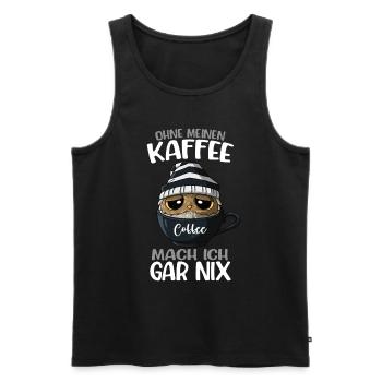 Kaffee Kaffeetasse Kaffeeliebhaber Spruch Eule - Männer Premium Bio Tank Top - Schwarz - Vorne - AI Model Male 178 light (178cm)