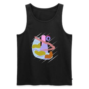 Pinsel- Vektor abstraktes Design mit Nase - Männer Premium Bio Tank Top - Schwarz - Vorne - Michal (187cm)