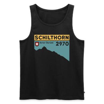 Schilthorn Randonnée Randonnée Ski Oberland bernois - Débardeur bio Premium Homme - noir - Devant - AI Model Male 178 light (178cm)