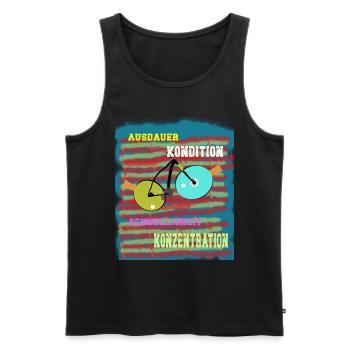 Tischtennis und Radfahren mein Sport - Männer Premium Bio Tank Top - Schwarz - Vorne - Michal (187cm)