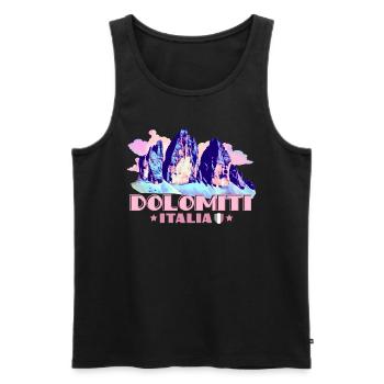 Dolomiti Italia Dolomites Three Peaks souvenir - Men's Premium Organic Tank Top - black - Front - AI Model Male 178 light (178cm)