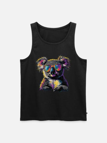 Koala Mit Sonnenbrille - Männer Premium Bio Tank Top - Schwarz