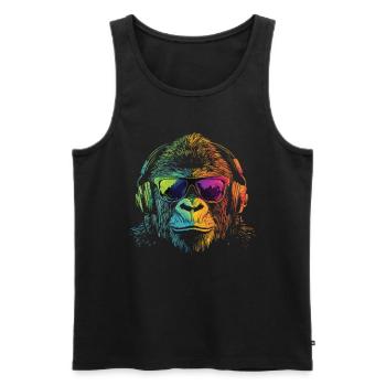 Cool Monkey With Sunglasses - Men's Premium Organic Tank Top - black - Front - AI Model Male 178 light (178cm)