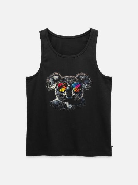 Koala Mit Sonnenbrille - Männer Premium Bio Tank Top - Schwarz
