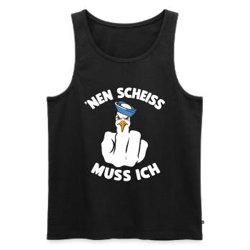 funny seagull cool saying I have to fuck - Men's Premium Organic Tank Top - black - Front - Michal (187cm)