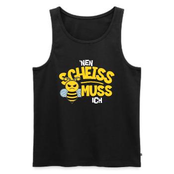 Lustig Biene Cooler Spruch Nen Scheiß Muss Ich - Männer Premium Bio Tank Top - Schwarz - Vorne - Michal (187cm)