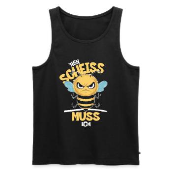 Lustig Biene Cooler Spruch Nen Scheiß Muss Ich - Männer Premium Bio Tank Top - Schwarz - Vorne - Michal (187cm)