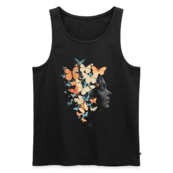 Monarch Schmetterling Kaskade Fairycore - Männer Premium Bio Tank Top - Schwarz - Vorne - AI Model Male 178 light (178cm)