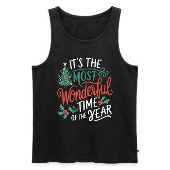 Heiligabend Weihnachten Schönste Zeit Des Jahres - Männer Premium Bio Tank Top - Schwarz - Vorne - AI Model Male 178 light (178cm)