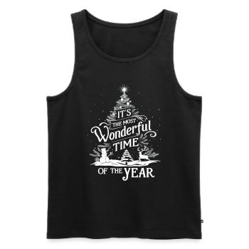 Heiligabend Weihnachten Schönste Zeit Des Jahres - Männer Premium Bio Tank Top - Schwarz - Vorne - AI Model Male 178 light (178cm)