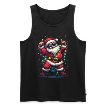 Noël vintage Père Noël Noël Noël Vibes - Débardeur bio Premium Homme - noir - Devant - Michal (187cm)