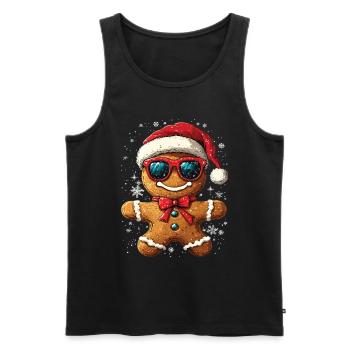 Weihnachten Lebkuchenmann Gingerbread Man - Männer Premium Bio Tank Top - Schwarz - Vorne - AI Model Male 178 light (178cm)
