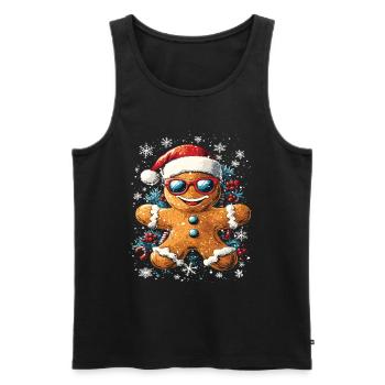 Weihnachten Lebkuchenmann Gingerbread Man - Männer Premium Bio Tank Top - Schwarz - Vorne - AI Model Male 178 light (178cm)