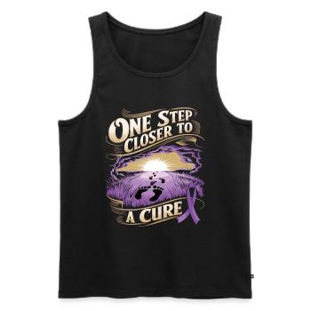 Alzheimer's Awareness Purple Ribbon - Men's Premium Organic Tank Top - black - Front - Michal (187cm)