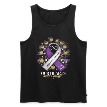 Alzheimer's Awareness Purple Ribbon - Men's Premium Organic Tank Top - black - Front - Michal (187cm)
