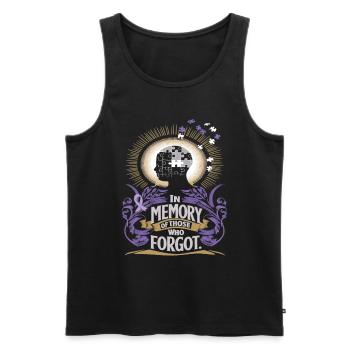 Alzheimer's Awareness Purple Ribbon - Men's Premium Organic Tank Top - black - Front - Michal (187cm)