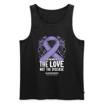 Alzheimer's Awareness Purple Ribbon - Men's Premium Organic Tank Top - black - Front - Michal (187cm)