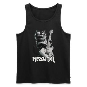 Cool Cat Guitar Rock Band Music - Men's Premium Organic Tank Top - black - Front - AI Model Male 178 light (178cm)