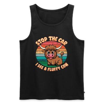 Hochlandrind Fluffige Kuh Zotteliges Rind - Männer Premium Bio Tank Top - Schwarz - Vorne - AI Model Male 178 light (178cm)