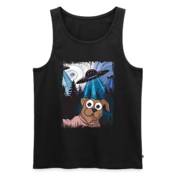 Dog Selfie Ufo Design for Dog Lovers - Men's Premium Organic Tank Top - black - Front - Michal (187cm)