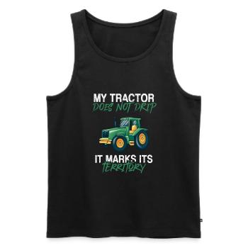 My tractor doesn't drip it marks its territory far - Männer Premium Bio Tank Top - Schwarz - Vorne - AI Model Male 178 light (178cm)