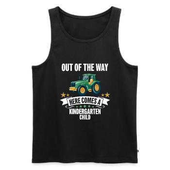 Out of the way here comes a kindergartner Tractor - Men's Premium Organic Tank Top - black - Front - Michal (187cm)