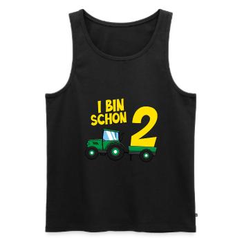 Ich bin schon 2 - Männer Premium Bio Tank Top - Schwarz - Vorne - Michal (187cm)