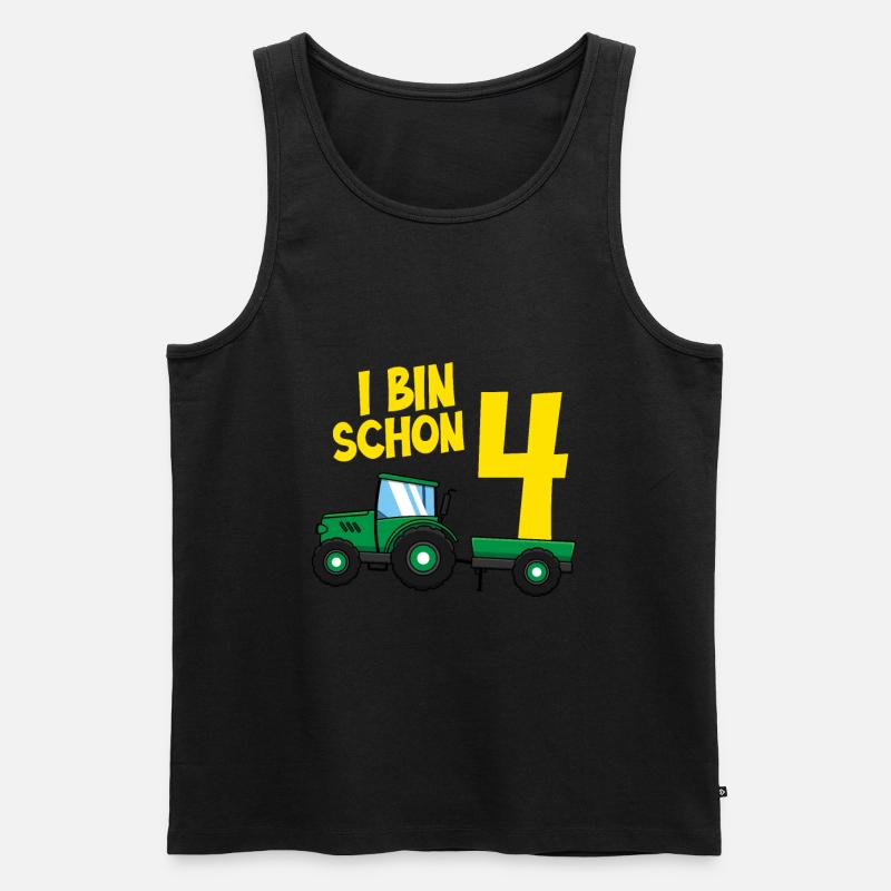 Ich bin schon 4 - Männer Premium Bio Tank Top - Schwarz
