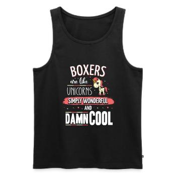 Boxers are like unicorns boxing - Männer Premium Bio Tank Top - Schwarz - Vorne - Michal (187cm)