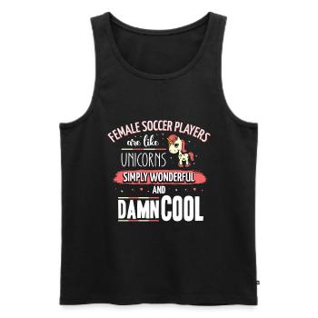 Les joueuses de football sont comme des licornes footballeuses - Débardeur bio Premium Homme - noir - Devant - Michal (187cm)