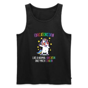 Educatorcorn comme un jardin d’enfants d’éducateur normal - Débardeur bio Premium Homme - noir - Devant - Michal (187cm)